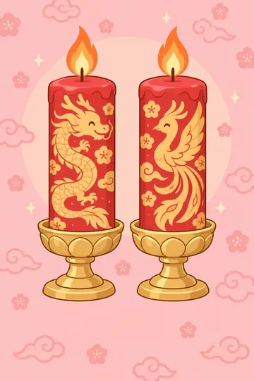Dragon & phoenix candles